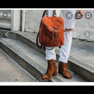 EUC Hobo River Backpack in Nibuck Hide (cinnabar)